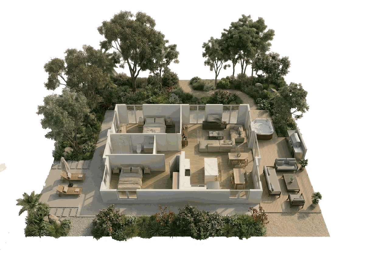 Coco — premium two-bedroom layout