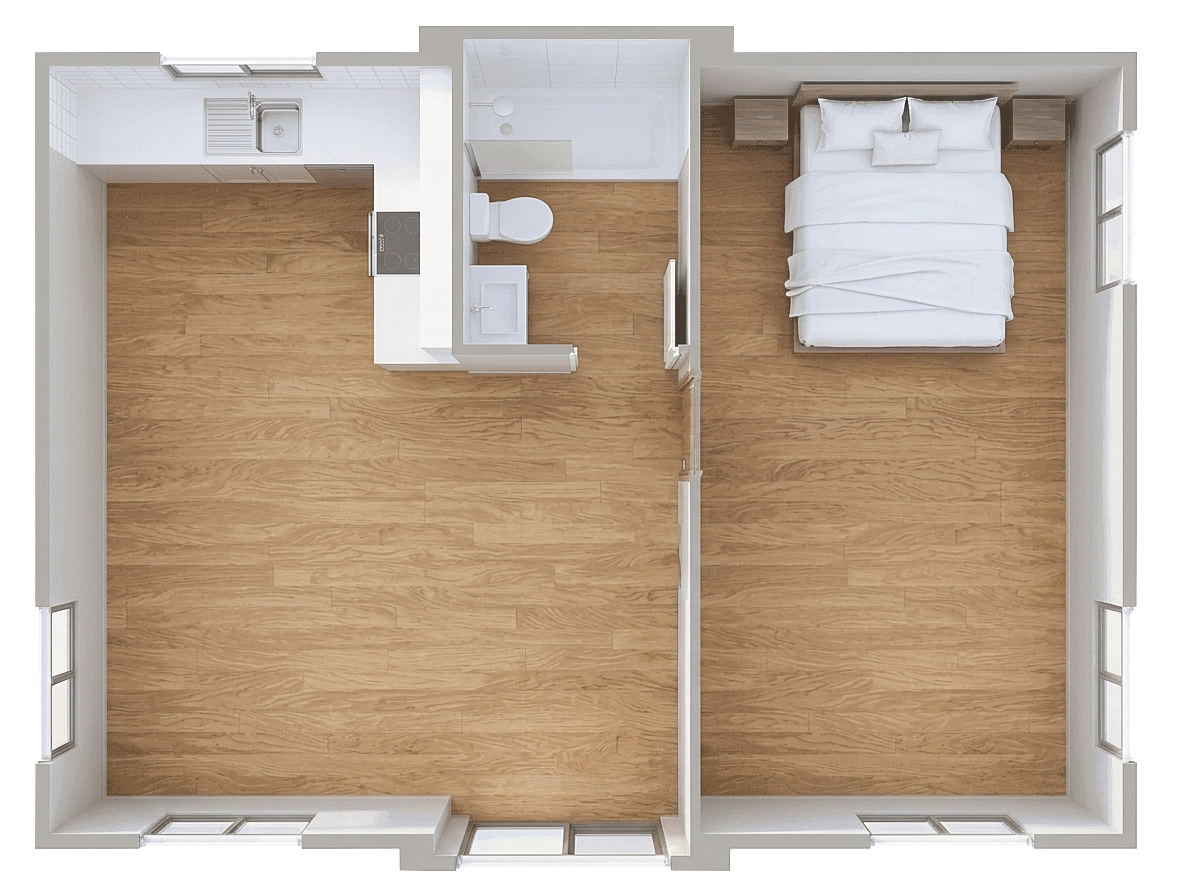 1 bedroom floor plan