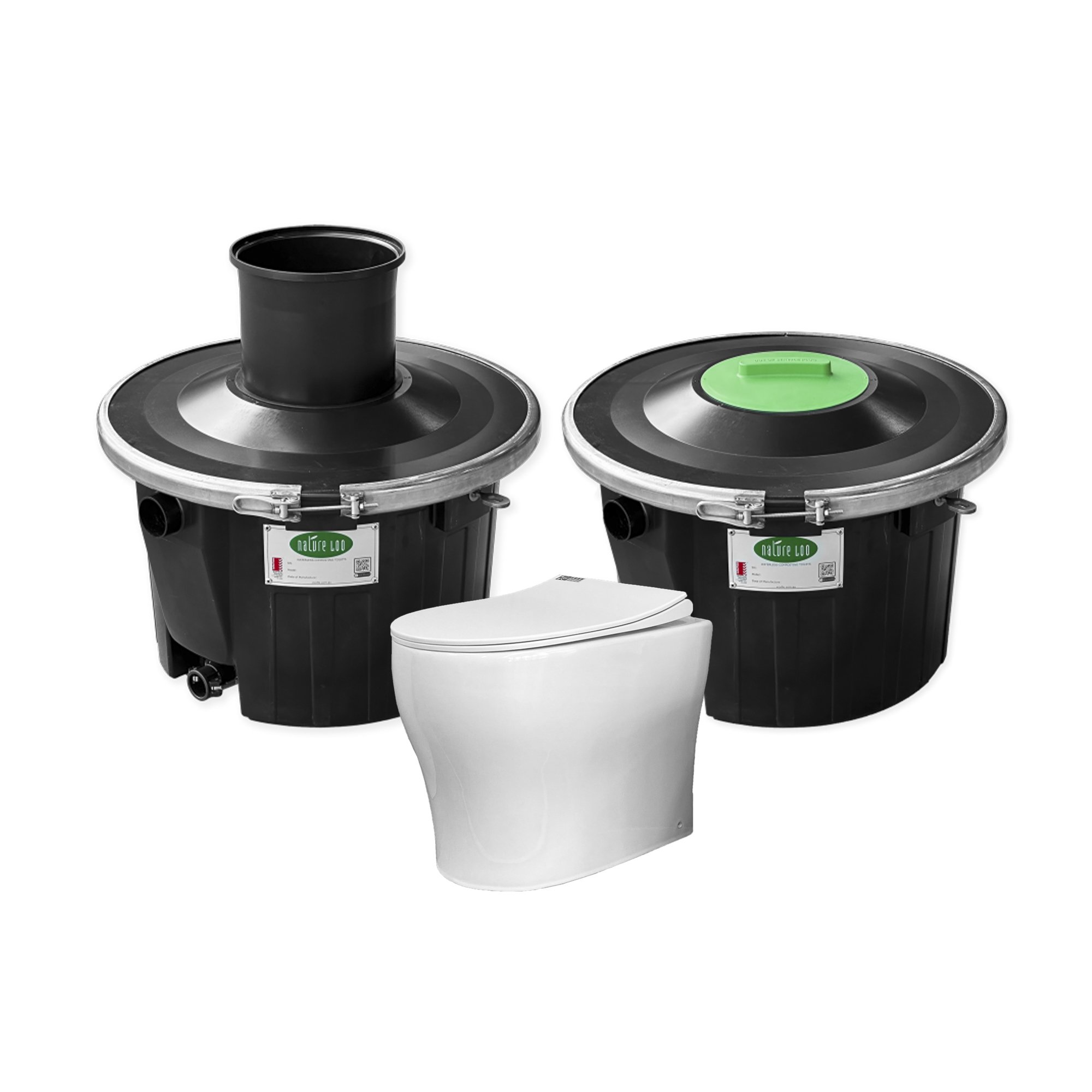 Nature Loo Alectura composting toilet with porcelain pedestal