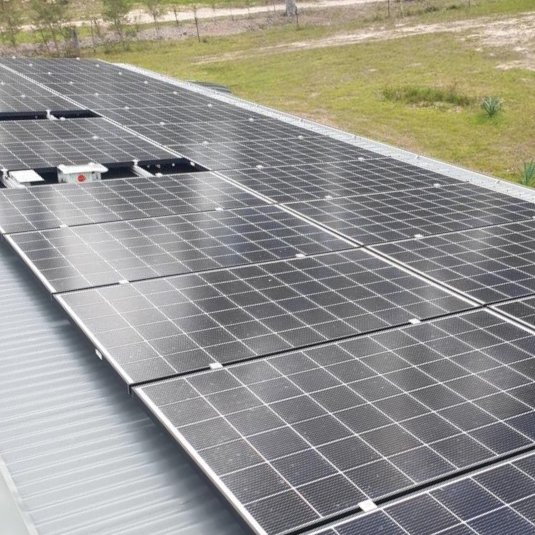 10 kW solar array installed on a metal roof