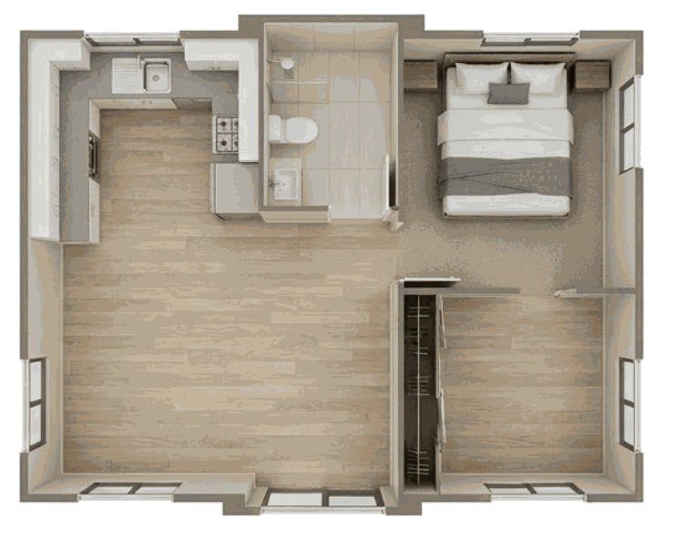 1 bedroom floor plan