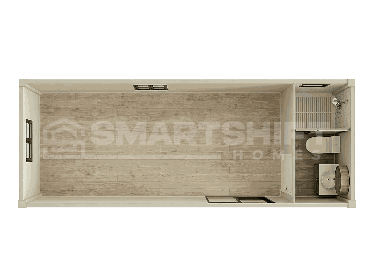 Alice floor plan — Open plan with bathroom