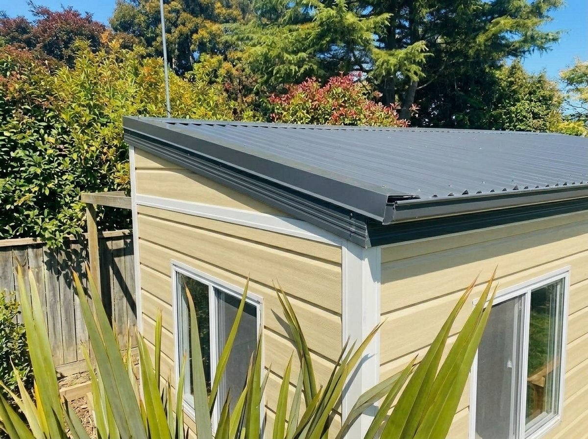 Alice sloped roof with gutters